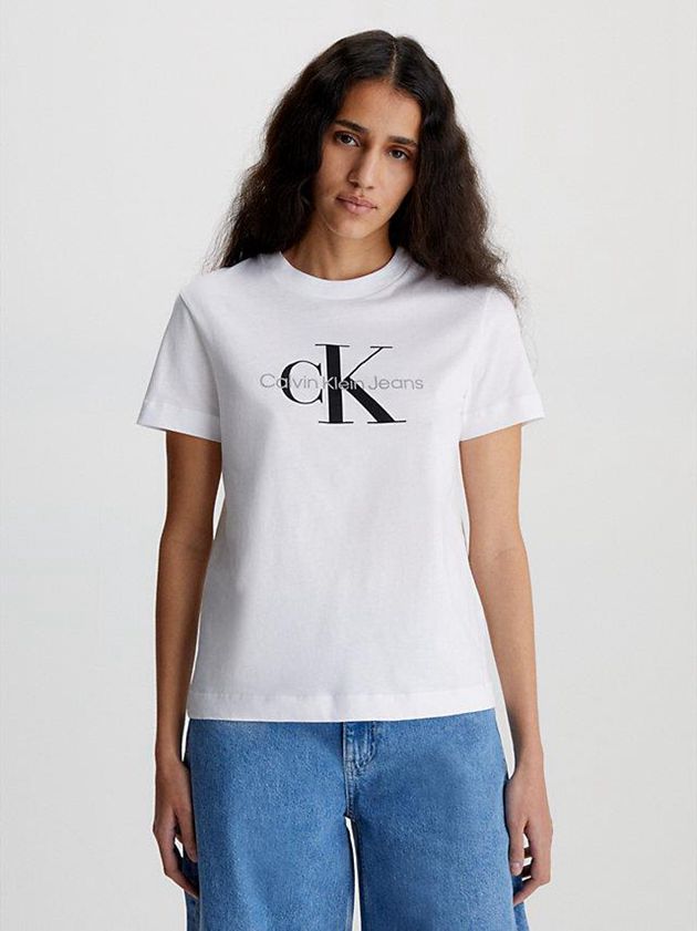 Calvin Klein USA Monogram Womens T-Shirt White 5796482-QX